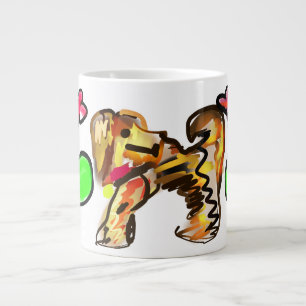 Caneca De Café Grande arte do golden retriever