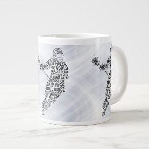 Caneca De Café Grande Arte do Jogador de Lacrosse, Lax