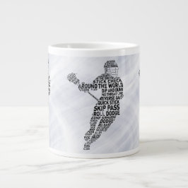 Caneca De Café Grande Arte do Jogador de Lacrosse, Lax