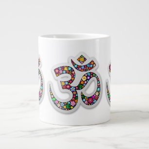 Caneca De Café Grande Arte do Símbolo Floral Namaste