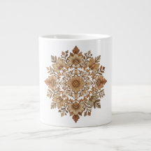 Arte Floral Mandala Intrincada em Tons Marrons