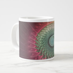 Caneca De Café Grande Arte Fractal Moderna Colorida abstrato Snail