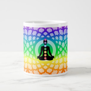 Caneca De Café Grande Arte Geométrica Sagrada do Rainbow Chakra Yoga Jum
