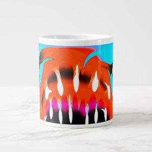 Caneca De Café Grande Arte laranja decorativa
