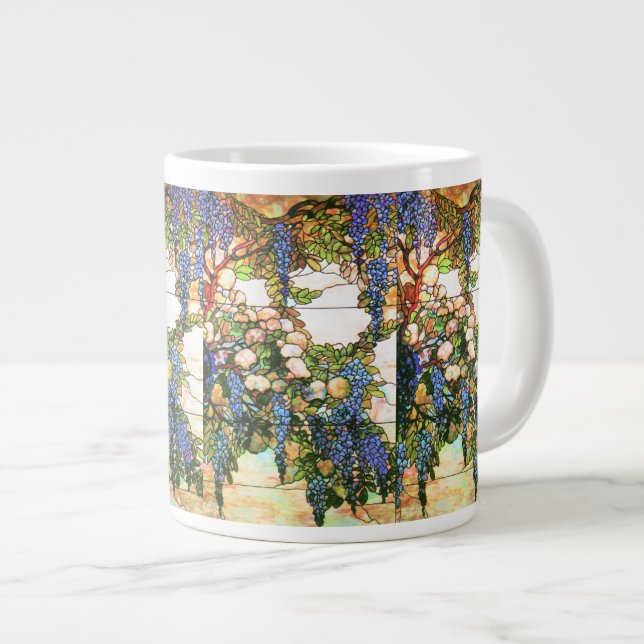 Caneca De Café Grande Arte Nouveau Flores Jumbo Mug (Frente Esquerda)