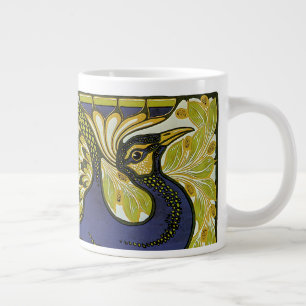 Caneca De Café Grande Arte Nova Vintage, Pena de Pavão da Macmillan