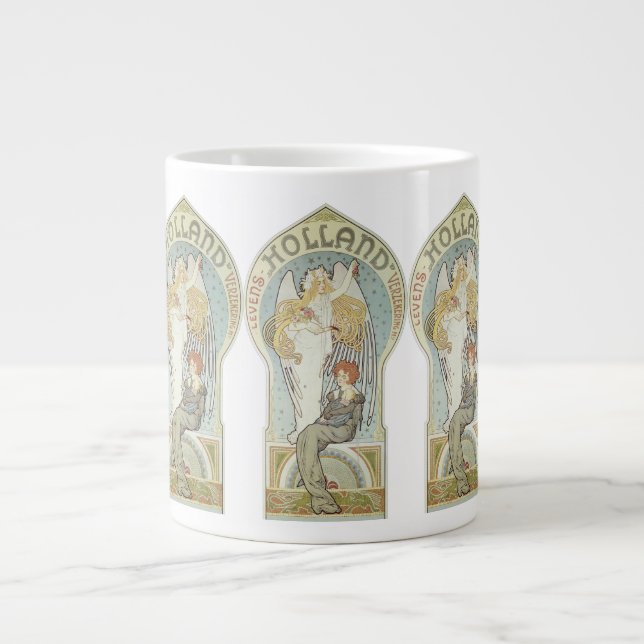 Caneca De Café Grande Arte Novo Antiga, Holland Levensverzekering (Frente)