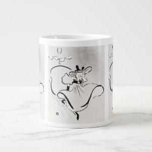 Caneca De Café Grande Arte Preto e Branco Jane Avril por Toulouse Lautre