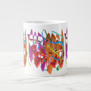 Caneca De Café Grande Arte regular patenteia formas modernas entrelaçada