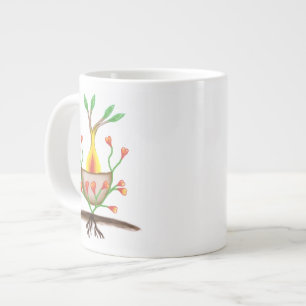 Caneca De Café Grande Arte Vegetal Infantil