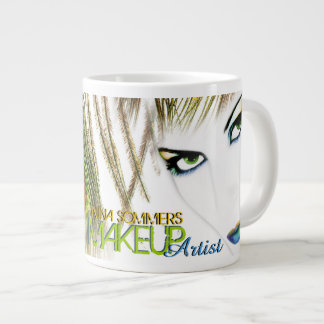 Caneca De Café Grande Artista Makeup Com Pavock Feather Jumbo