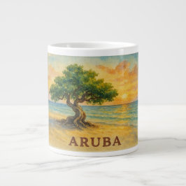 Caneca De Café Grande Aruba Eagle Beach Divi Tree Golden Hour
