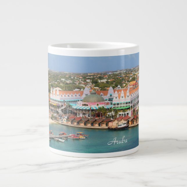 Caneca De Café Grande Aruba, Marina, Fotografia (Frente)