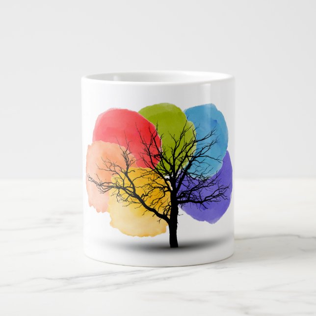 Caneca De Café Grande Árvore de Blob de Cor (Frente)