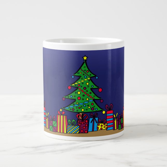 Caneca De Café Grande árvore de Natal (Frente)