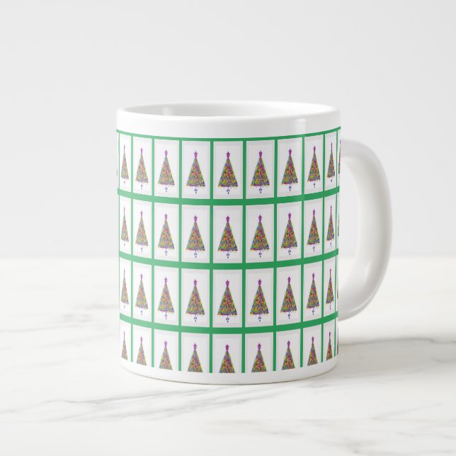 Caneca De Café Grande Árvore de Natal (Frente Esquerda)