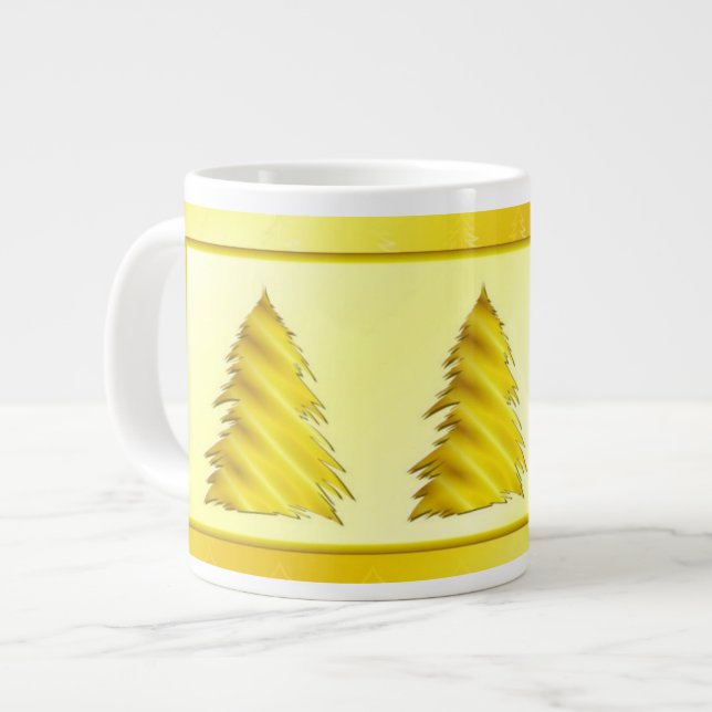 Caneca De Café Grande Árvore de Natal (Frente Esquerda)
