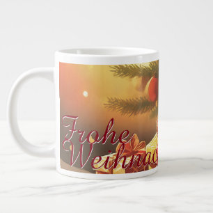 Caneca De Café Grande Árvore de Natal com presentes dourados