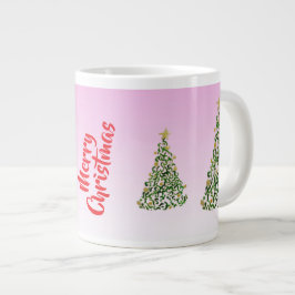 Caneca De Café Grande Árvore de Natal em Pink Background Specialty Mug