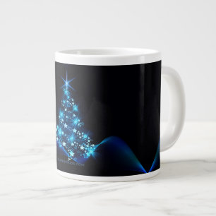 Caneca De Café Grande Árvore de Natal estilizada e brilhante da Slippery