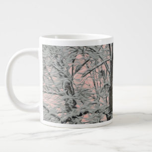 Caneca De Café Grande Árvore Grande Na Neve