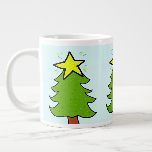 Caneca De Café Grande Árvore Natal (Esquerda)