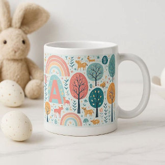 Caneca De Café Grande Árvores Caprichosas da Floresta Arte de Páscoa Pri