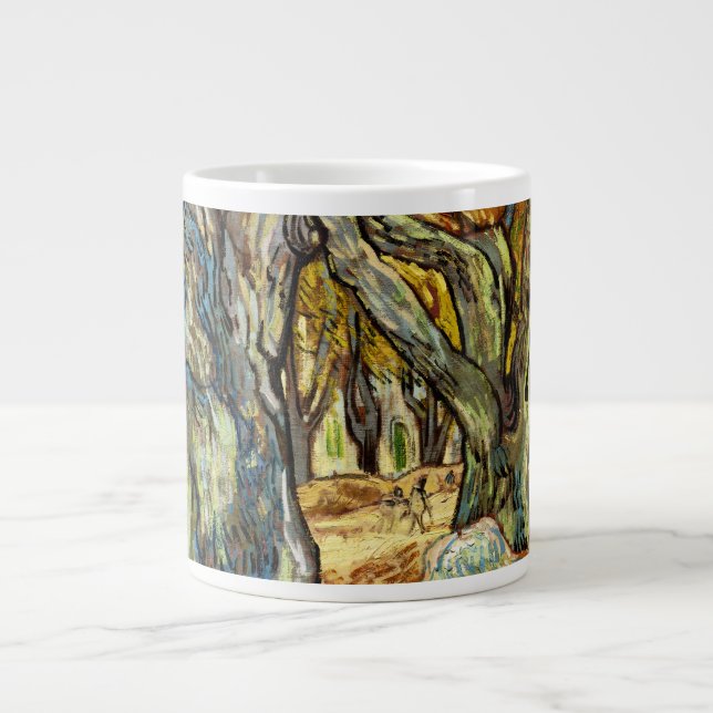 Caneca De Café Grande Árvores De Grandes Aviões De Vincent Van Gogh (Frente)
