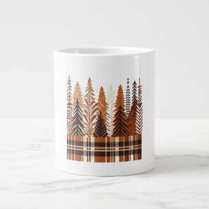 Caneca De Café Grande Árvores de madeira russa e Xadrez de café