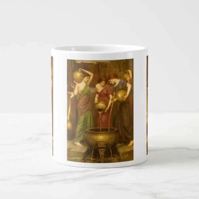Caneca De Café Grande As Danaides por John William Waterhouse (Frente)