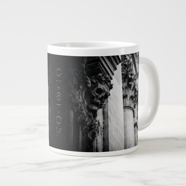 Caneca De Café Grande Asas de Pedra Caveira (Frente Esquerda)