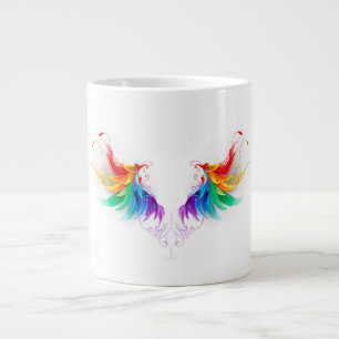 Caneca De Café Grande Asas Fluffy Rainbow