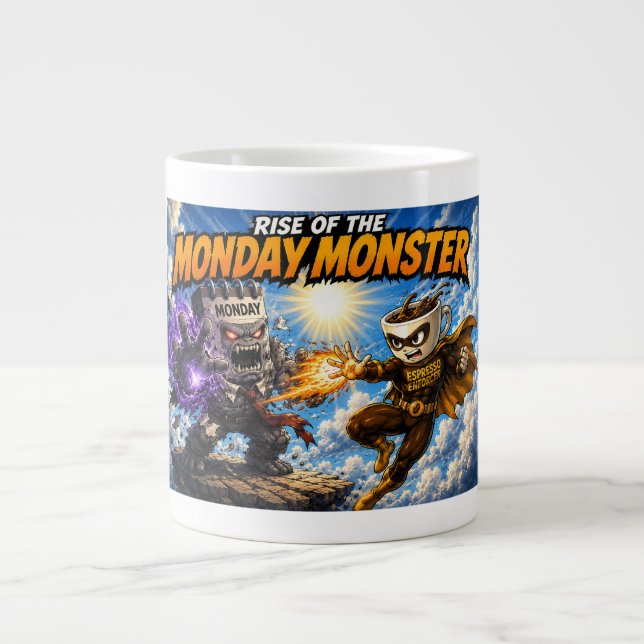 Caneca De Café Grande Ascensão do Monstro de Segunda – Executor de Espre (Frente)