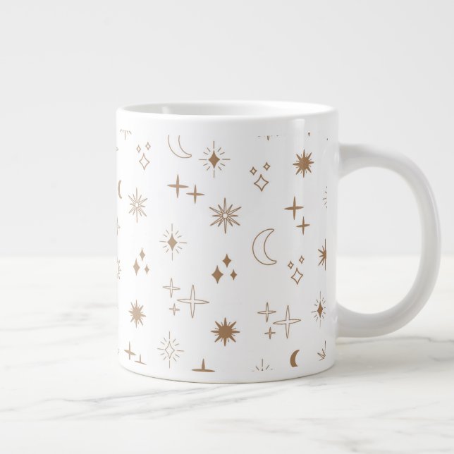 Caneca De Café Grande Astrology Star Pattern (Direita)