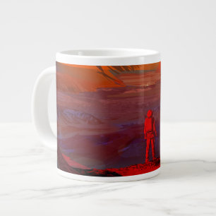 Caneca De Café Grande Astronauta Em Marte
