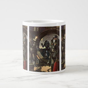 Caneca De Café Grande Astronautas de Ficção Científica Vintage em uma Ca