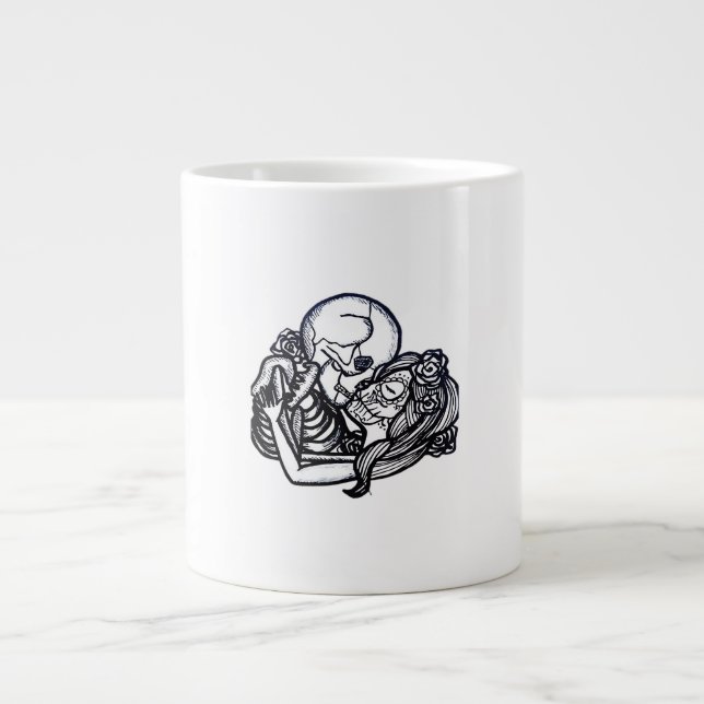 Caneca De Café Grande Até a morte nos fazer parte do clássico - esquelet (Frente)