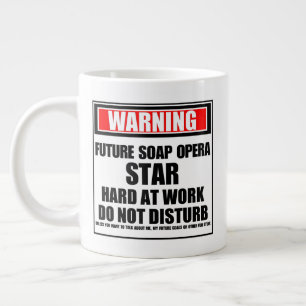Caneca De Café Grande Atenção Estrela de Telenovela Futuro Trabalha Duro