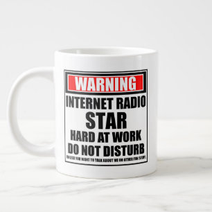 Caneca De Café Grande Atenção Estrela do Rádio na Internet Trabalhando D