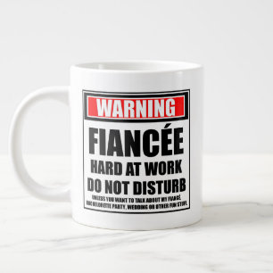 Caneca De Café Grande Atenção Noiva Trabalhando Duro Não Perturbe