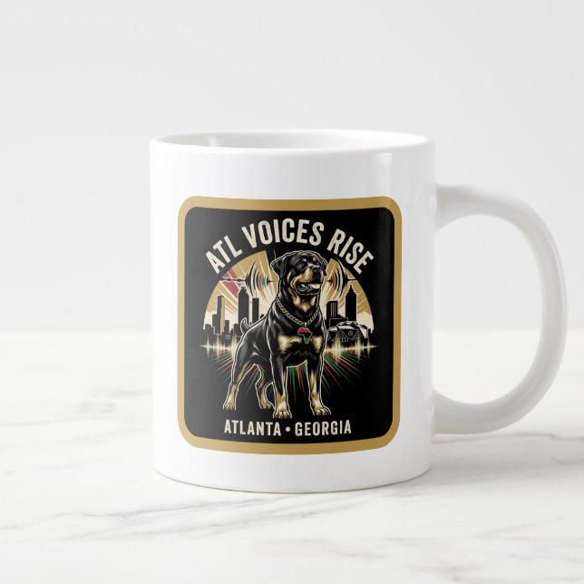 Caneca De Café Grande Atlanta Georgia Rottweiler Cultural Pride Art (Direita)
