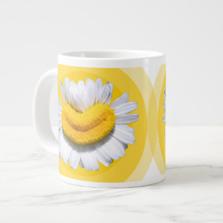 Caneca De Café Grande Aura Amarela Dourada Camomila Sorrisos Vibração do