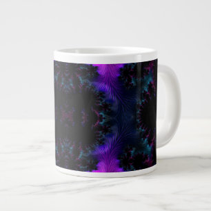 Caneca De Café Grande Aurora Borealis no abstrato da meia-noite do