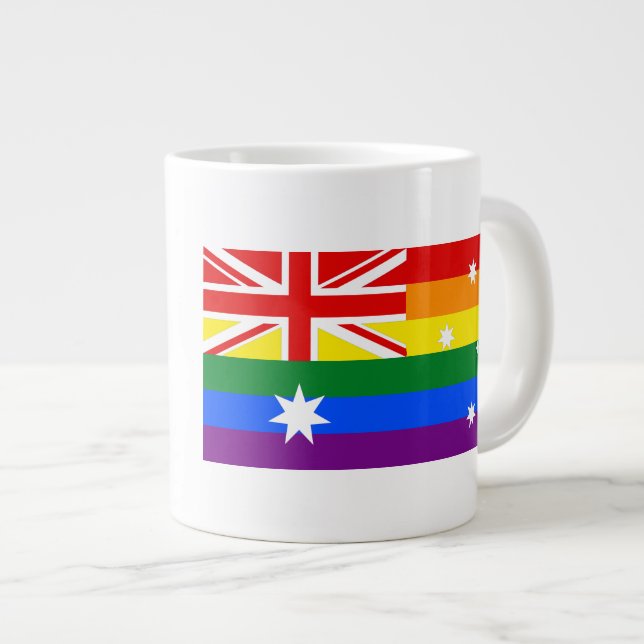 Caneca De Café Grande Austrália LGBT (Frente Esquerda)