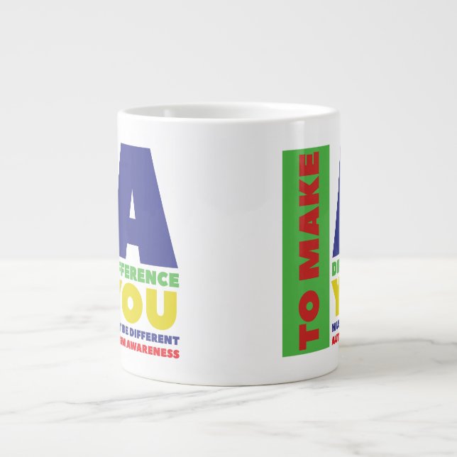 Caneca De Café Grande Autismo Sensibilização (Frente)