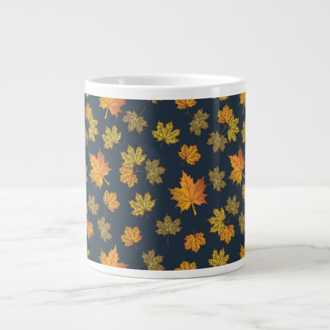 Caneca De Café Grande Autumn Herbs & Acorns (Frente)