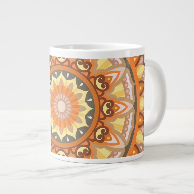 Caneca De Café Grande Autumn Mandala (Frente Esquerda)