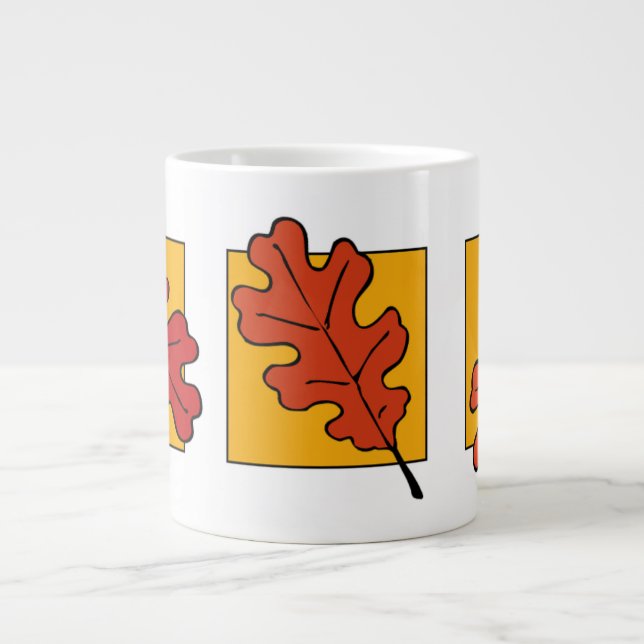 Caneca De Café Grande Autumn Oak Leaves (Frente)