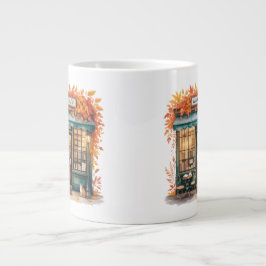 Caneca De Café Grande Autumn Reads Café Mug — Fall Bookstore