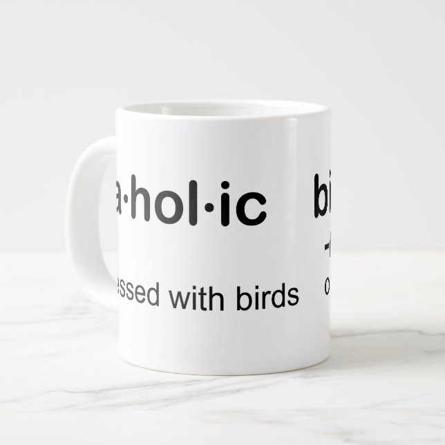 Caneca De Café Grande ave a hol ic birdaholic (Frente Esquerda)